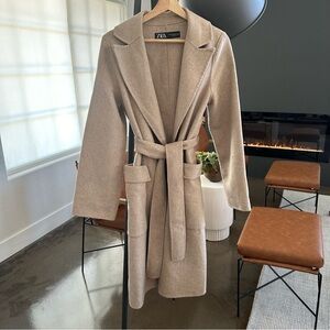 Zara Women's Beige Belted Robe